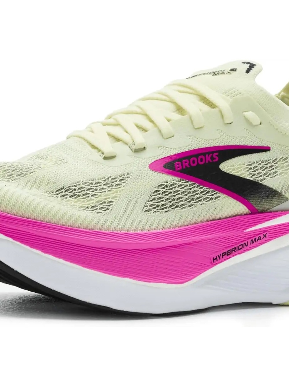 Brooks Women's Hyperion Max Running Shoe - Cream and Hot Pink